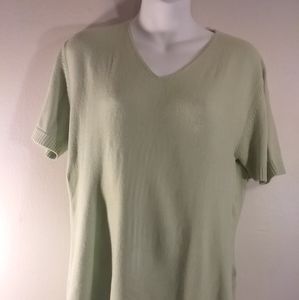 Fabrizo Green Short Sleeved Sweater Size: Large